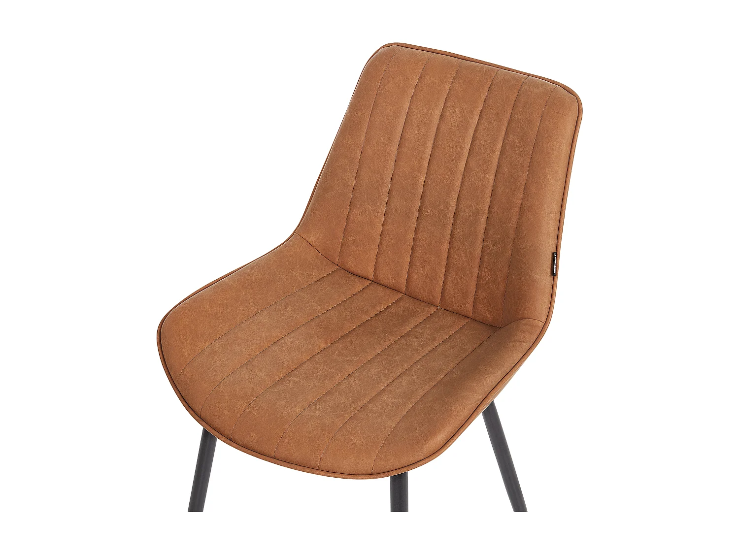 Esszimmerstuhl 2er Set Kunstleder braun gesteppt mit Metallbeinen Dubrovnik