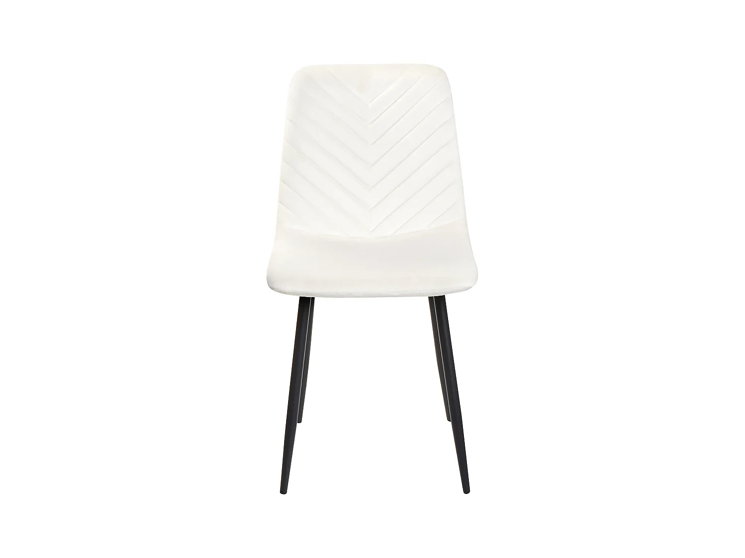 Lot de 4 chaises de salle à manger HAVRE Velours Blanc cassé
