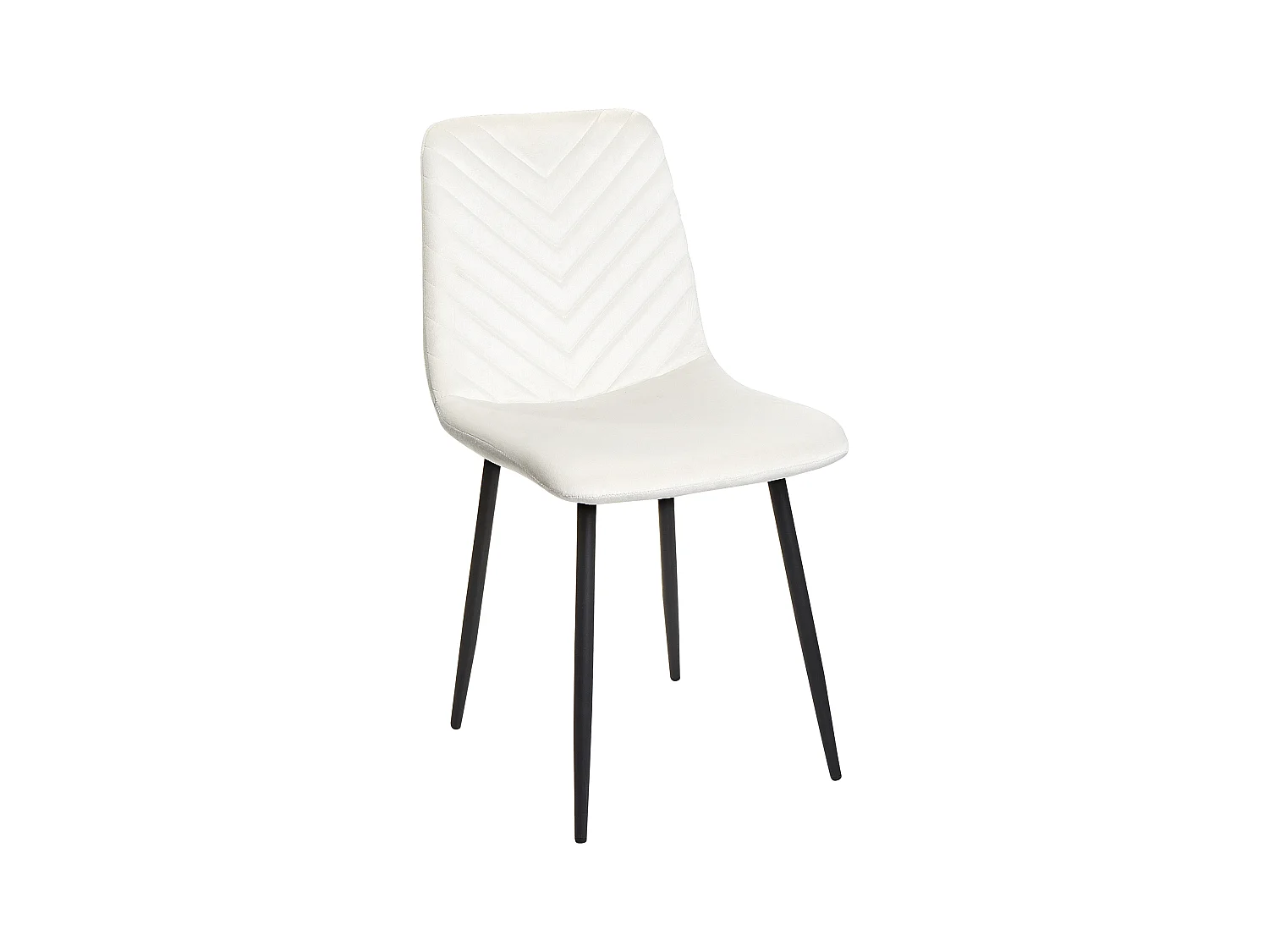 Lot de 4 chaises de salle à manger HAVRE Velours Blanc cassé