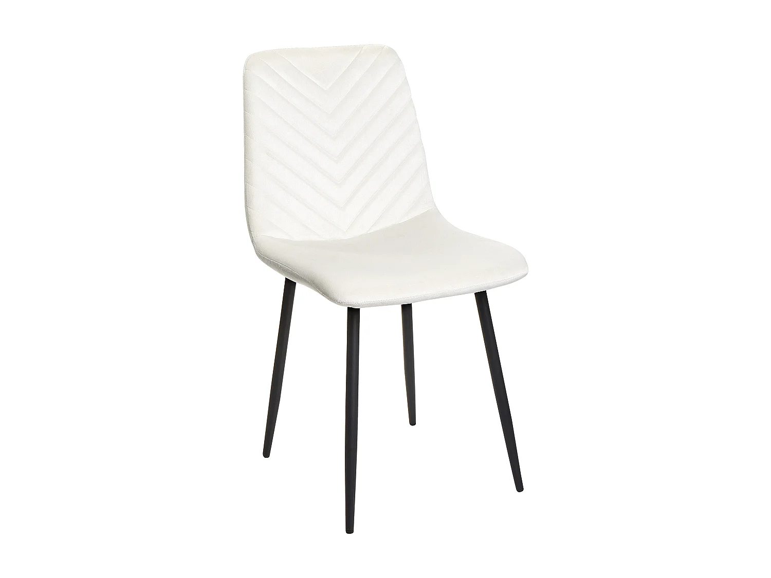Lot de 4 chaises de salle à manger HAVRE Velours Blanc cassé