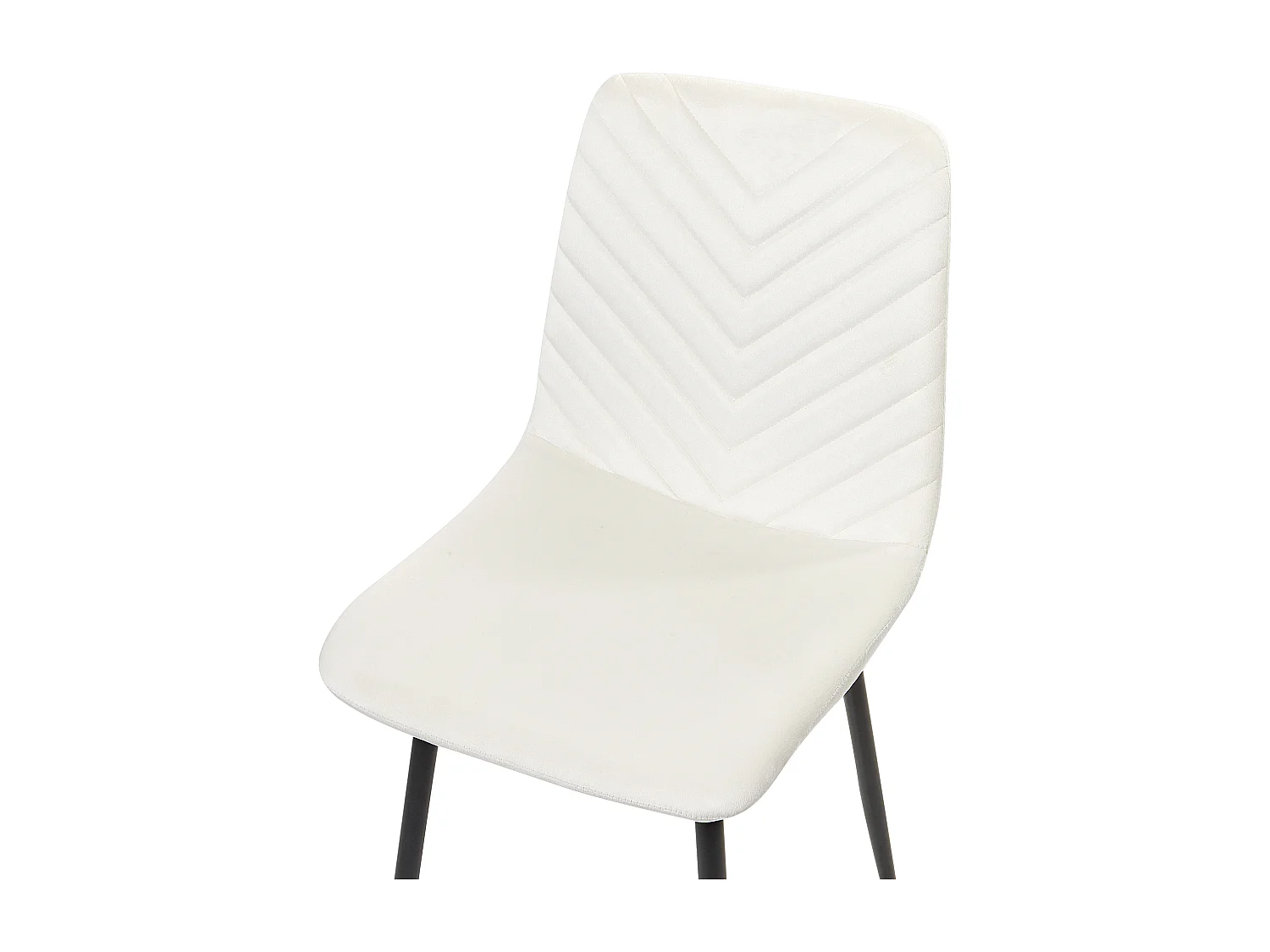 Lot de 4 chaises de salle à manger HAVRE Velours Blanc cassé