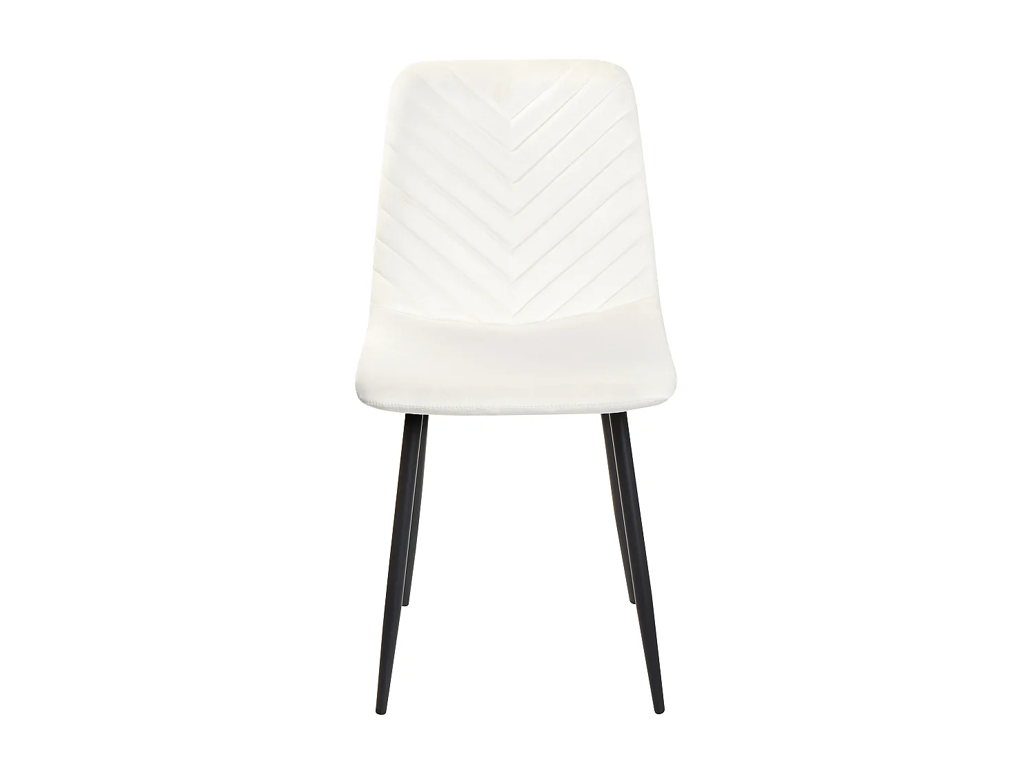 Lot de 4 chaises de salle à manger HAVRE Velours Blanc cassé