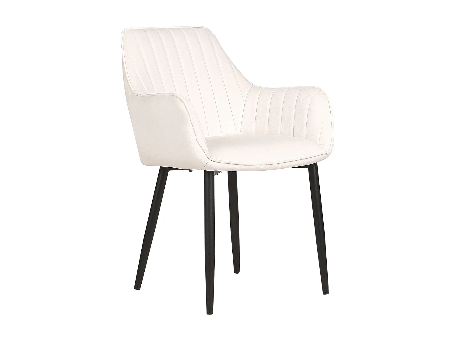 Lot de 2 chaises de salle à manger WELLSTON Velours Blanc cassé