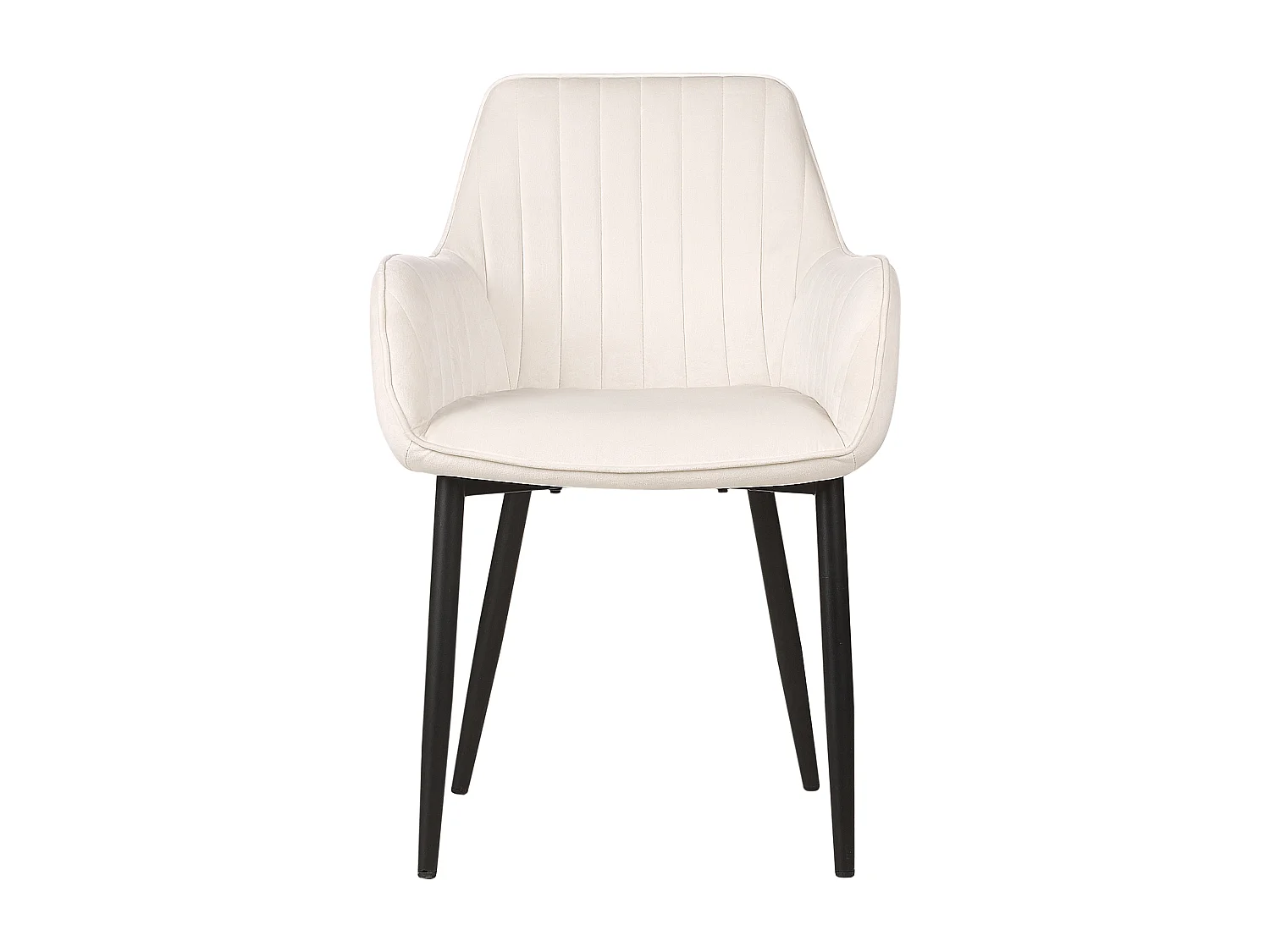 Lot de 2 chaises de salle à manger WELLSTON Velours Blanc cassé