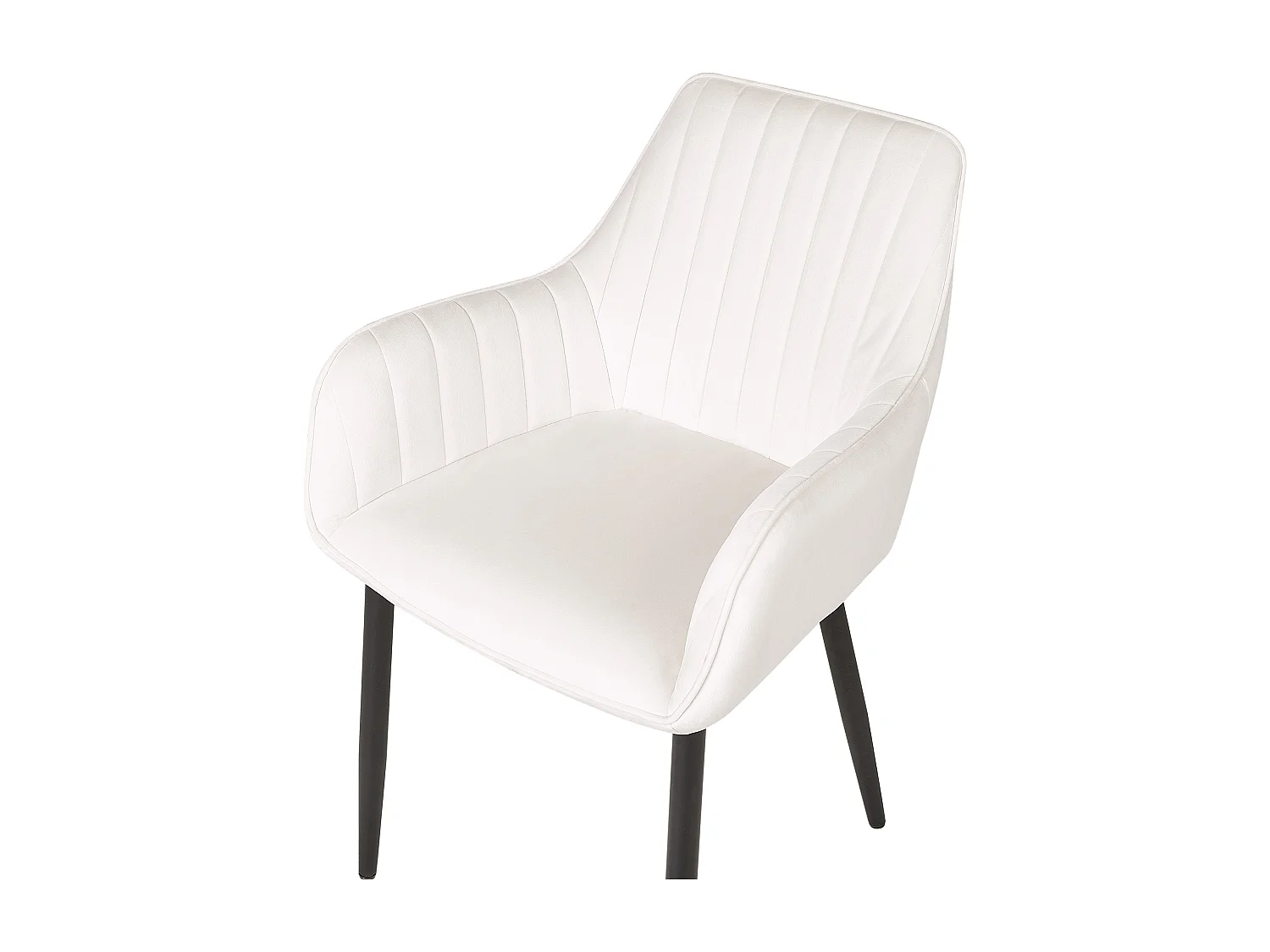 Lot de 2 chaises de salle à manger WELLSTON Velours Blanc cassé