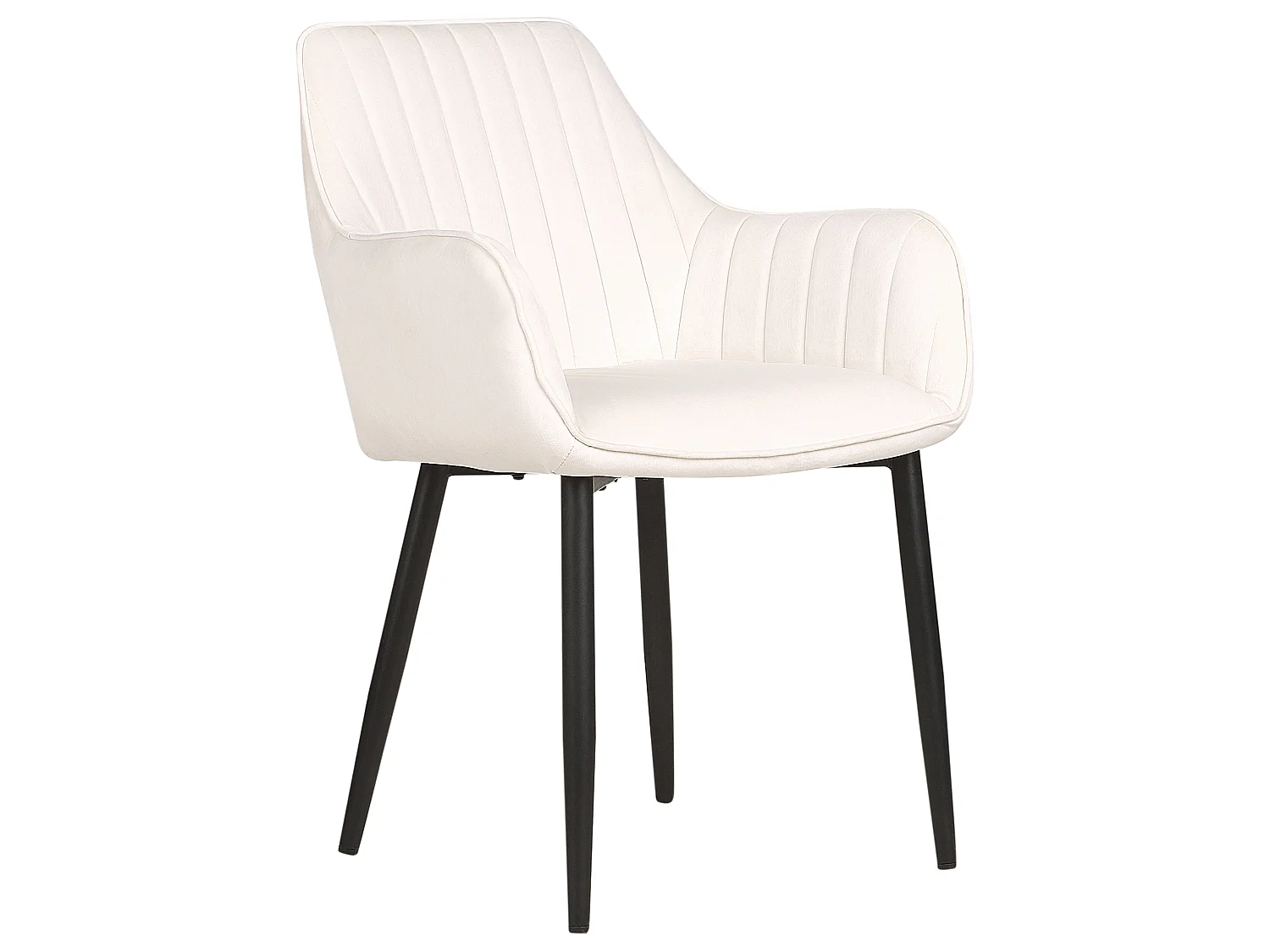 Lot de 2 chaises de salle à manger WELLSTON Velours Blanc cassé