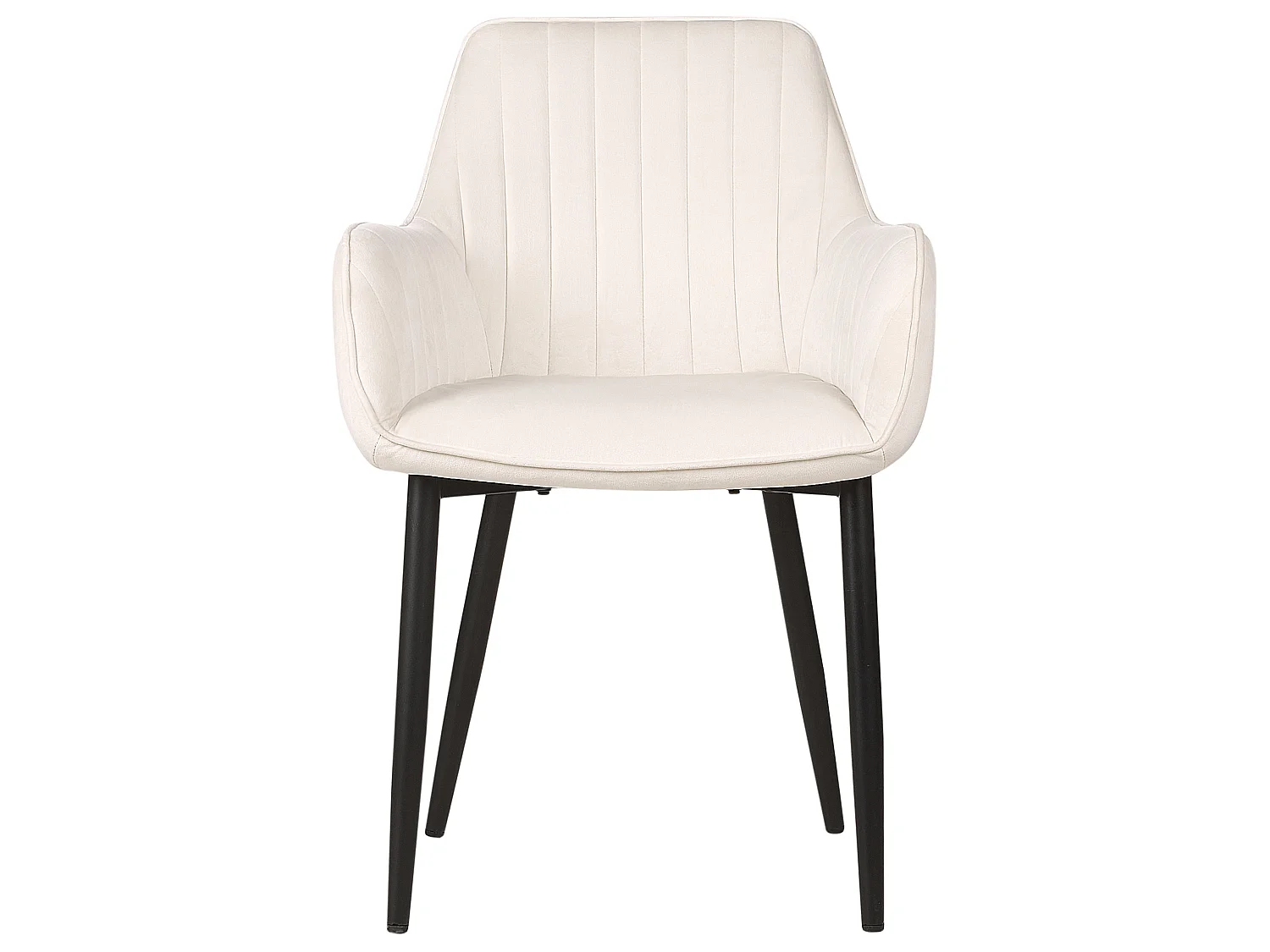 Lot de 2 chaises de salle à manger WELLSTON Velours Blanc cassé