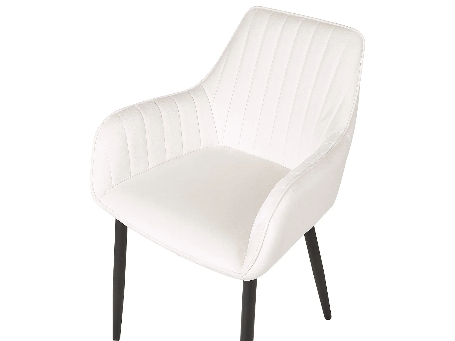 Lot de 2 chaises de salle à manger WELLSTON Velours Blanc cassé