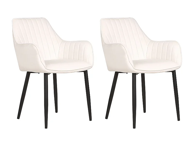 Set di 2 sedie da pranzo WELLSTON Velluto Bianco sporco
