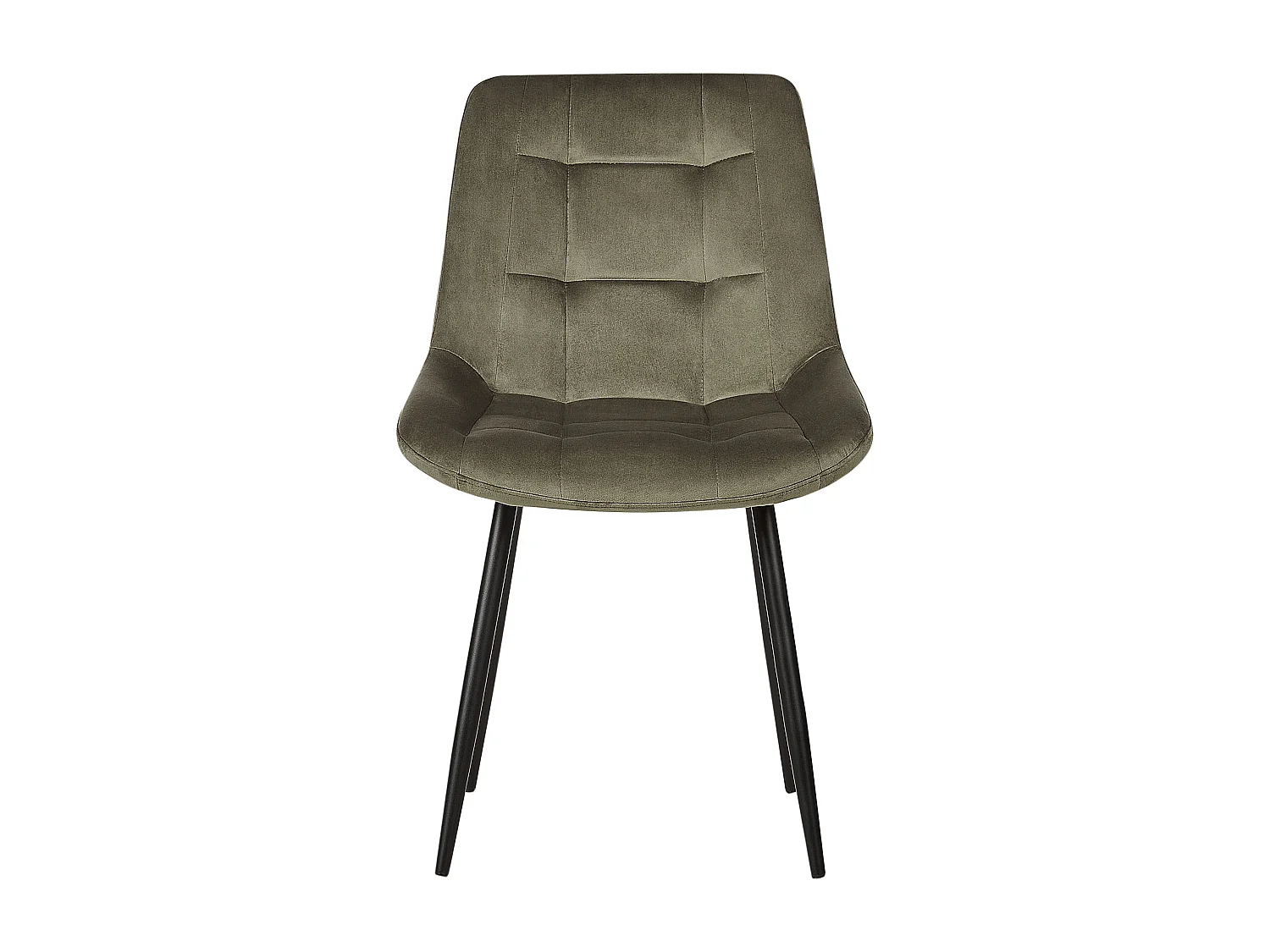 Esszimmerstuhl 2er Set Samt grün mit Metallgestell schwarz Retro Melrose