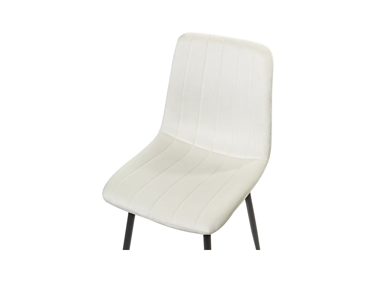 Set van 4 eetkamerstoelen KALISPELL Fluweel Gebroken wit