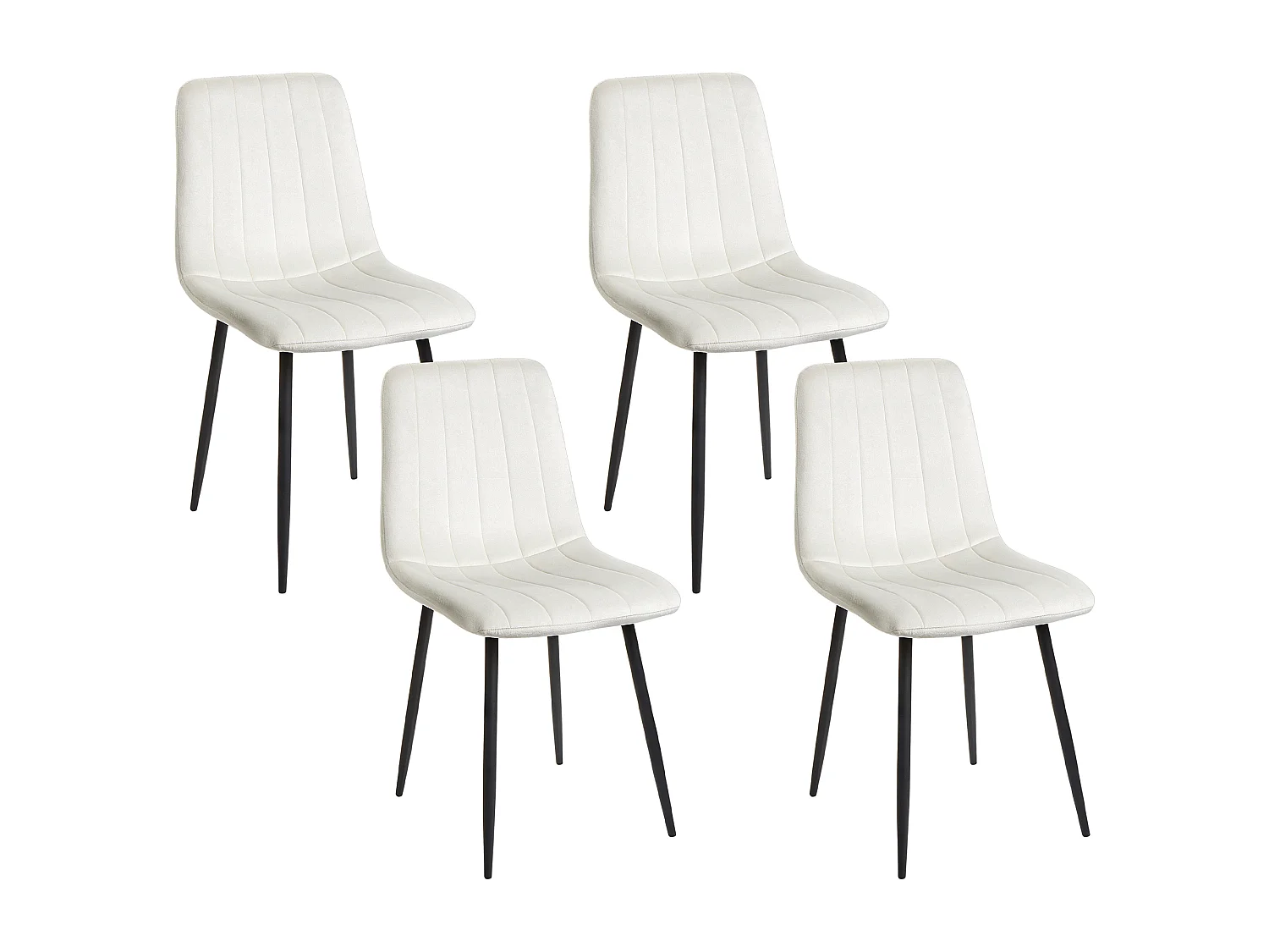 Lot de 4 chaises de salle à manger KALISPELL Velours Blanc cassé