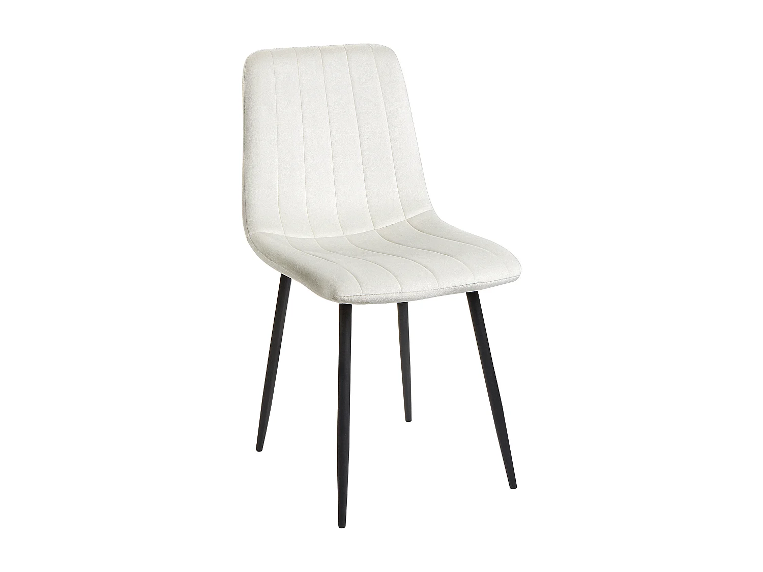 Lot de 4 chaises de salle à manger KALISPELL Velours Blanc cassé