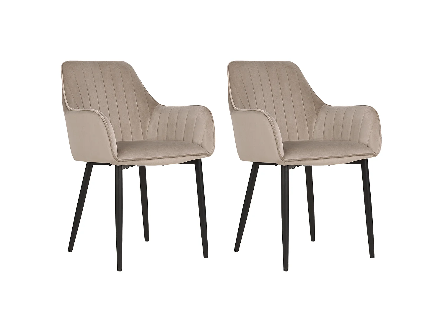 Lot de 2 chaises de salle à manger WELLSTON Velours Taupe