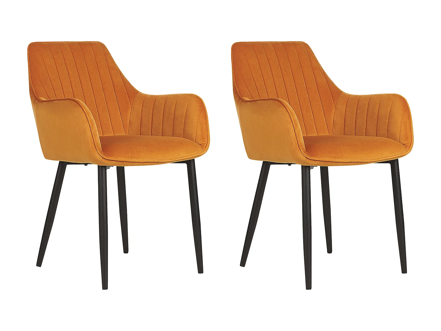 Set van 2 eetkamerstoelen WELLSTON Fluweel Oranje