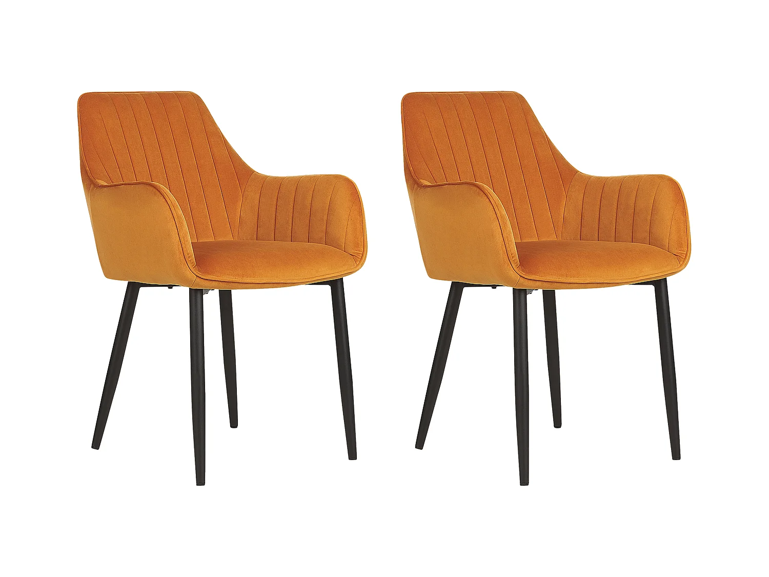 Conjunto de 2 cadeiras de jantar WELLSTON Veludo Laranja