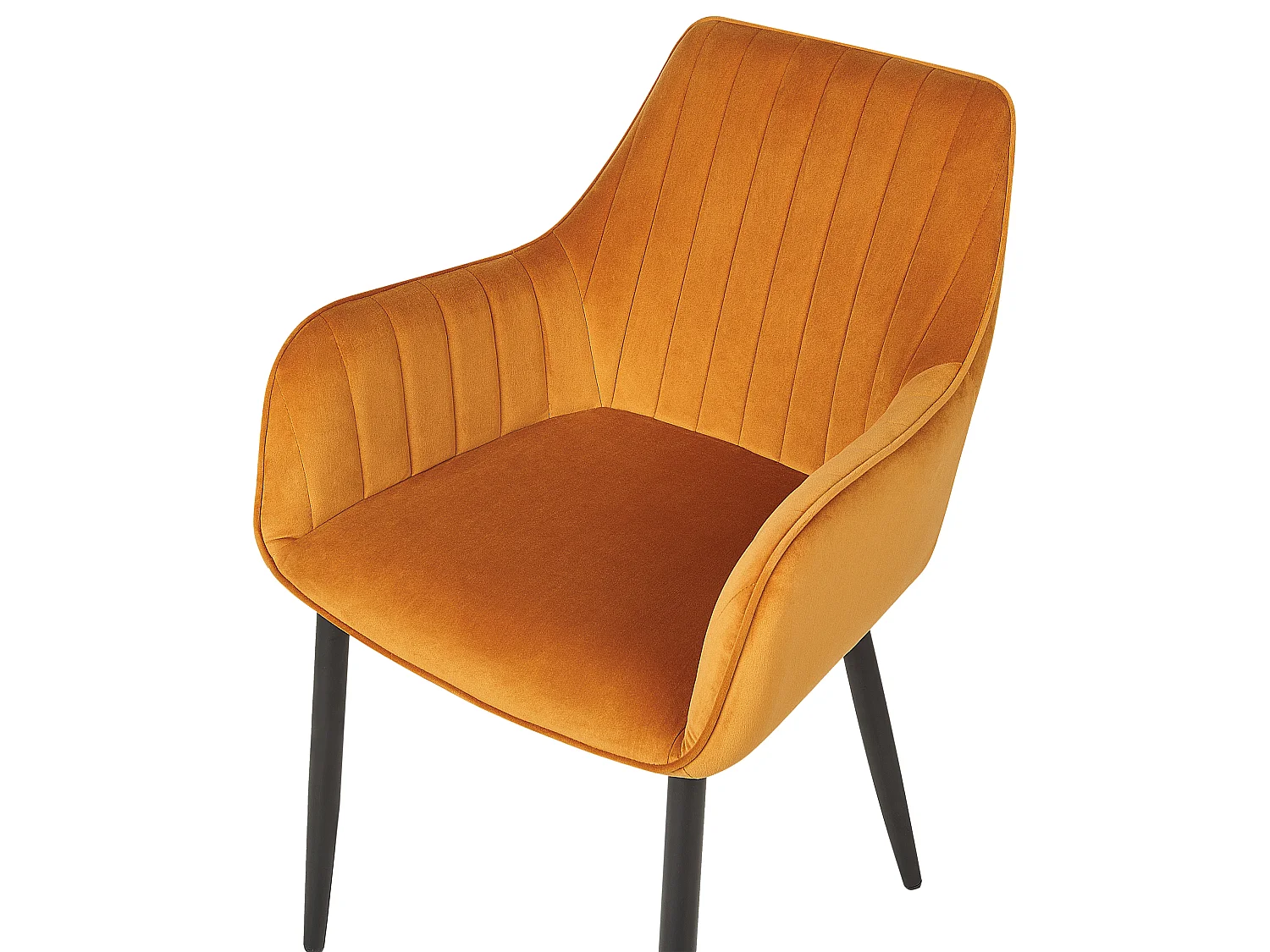 Lot de 2 chaises de salle à manger WELLSTON Velours Orange