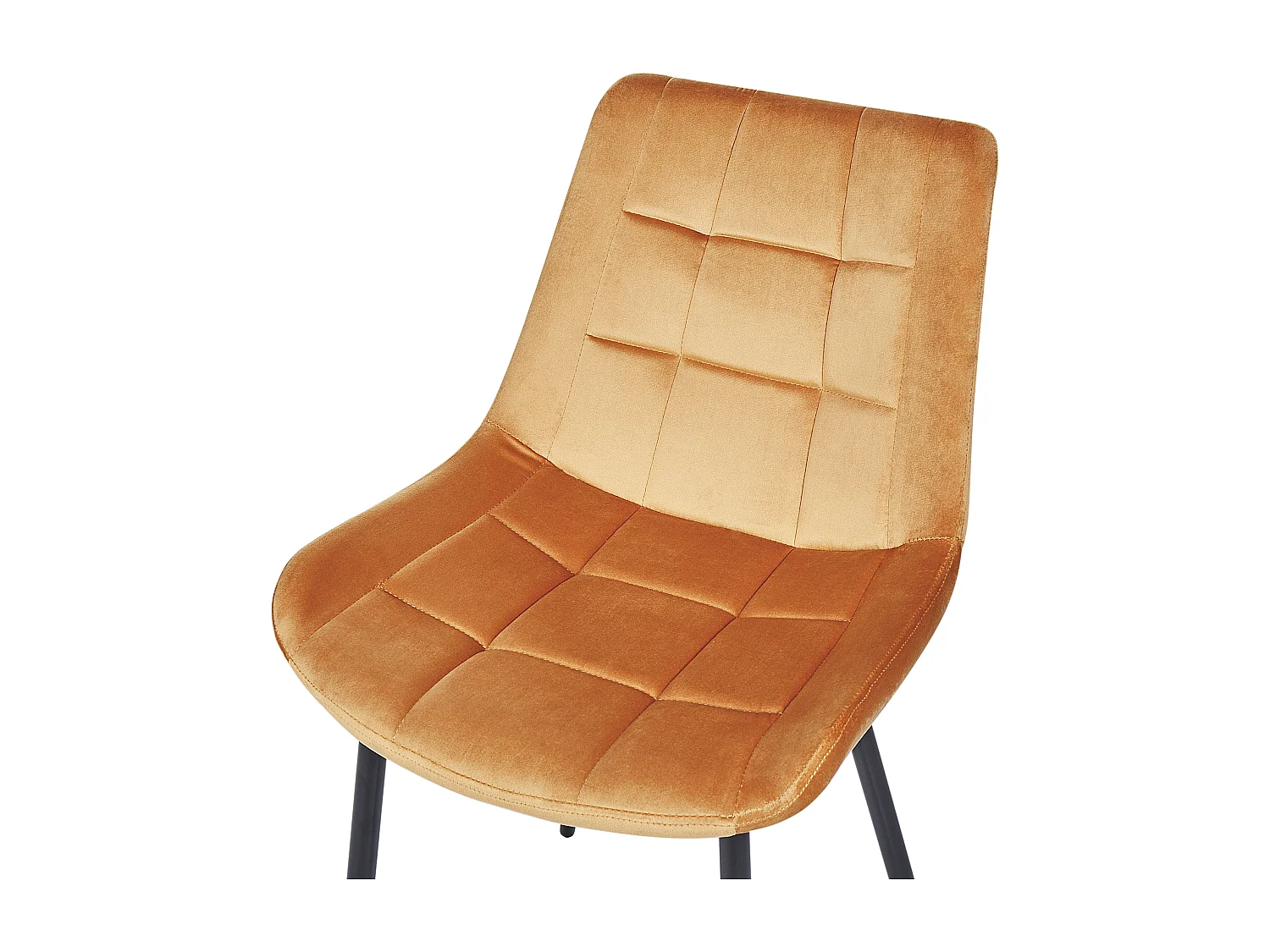 Chaise de salle à manger MELROSE II Set de 2 Velours Orange