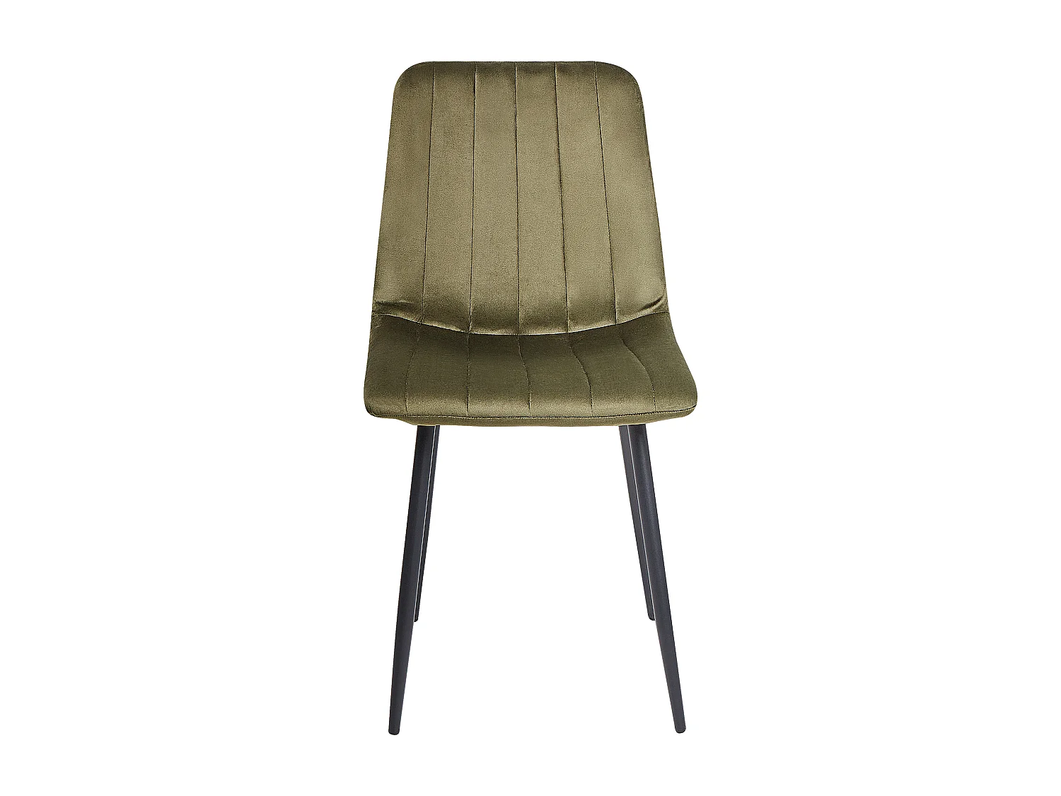 Lot de 4 chaises de salle à manger KALISPELL Velours Vert olive