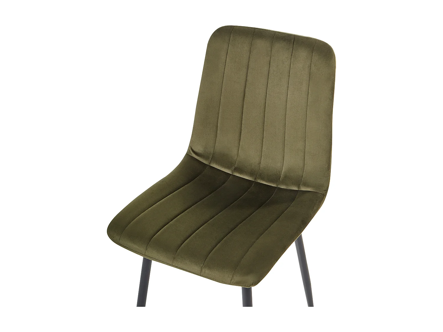 Lot de 4 chaises de salle à manger KALISPELL Velours Vert olive
