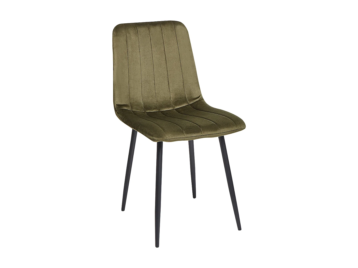 Lot de 4 chaises de salle à manger KALISPELL Velours Vert olive