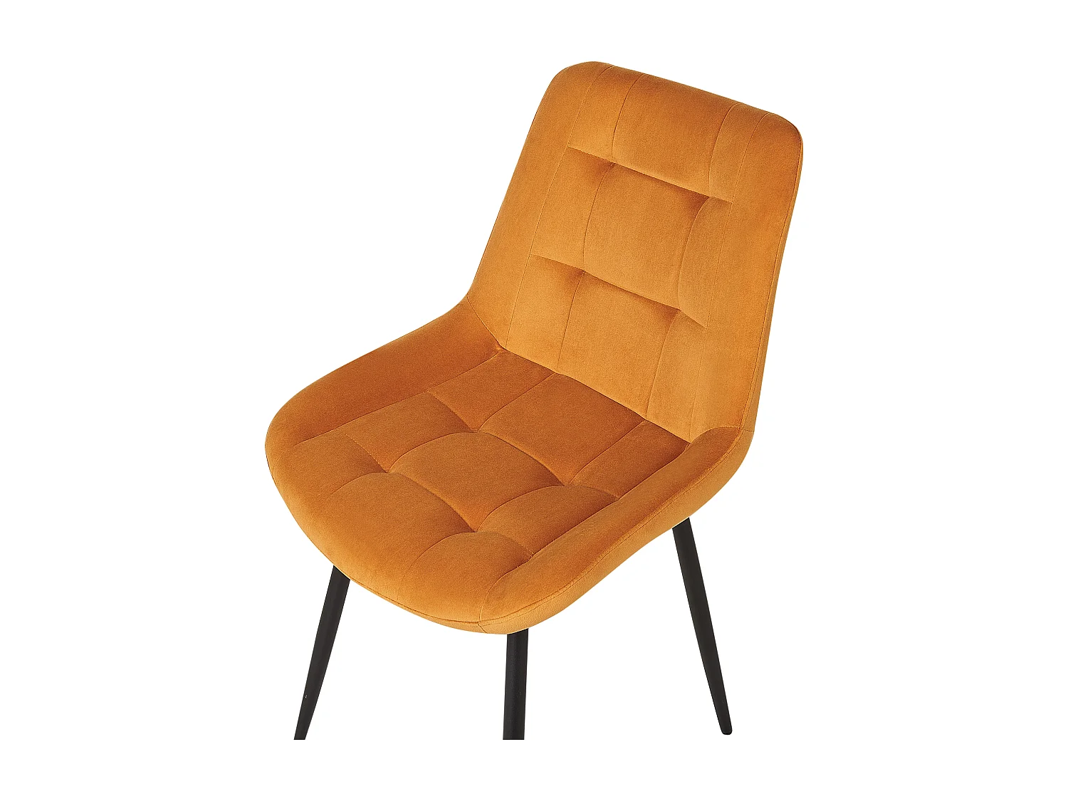 Esszimmerstuhl 2er Set Samt orange mit Metallgestell schwarz Retro Melrose