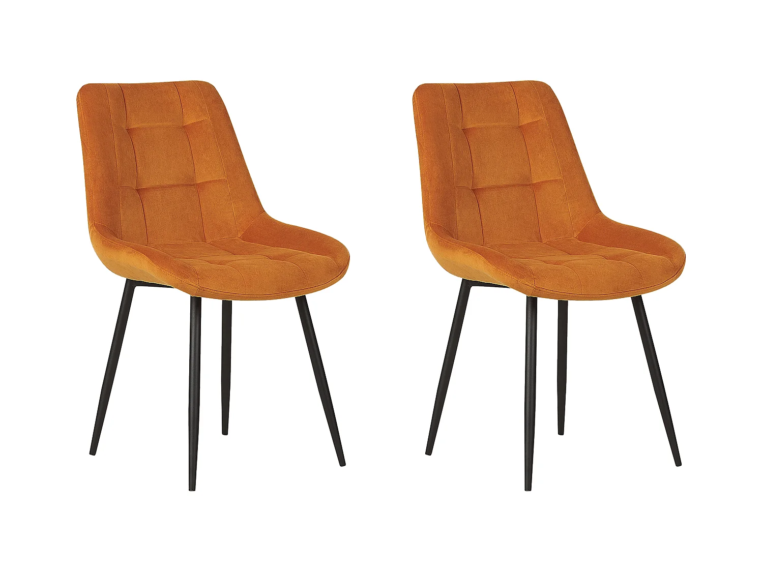 Lot de 2 chaises de salle à manger MELROSE Velours Orange