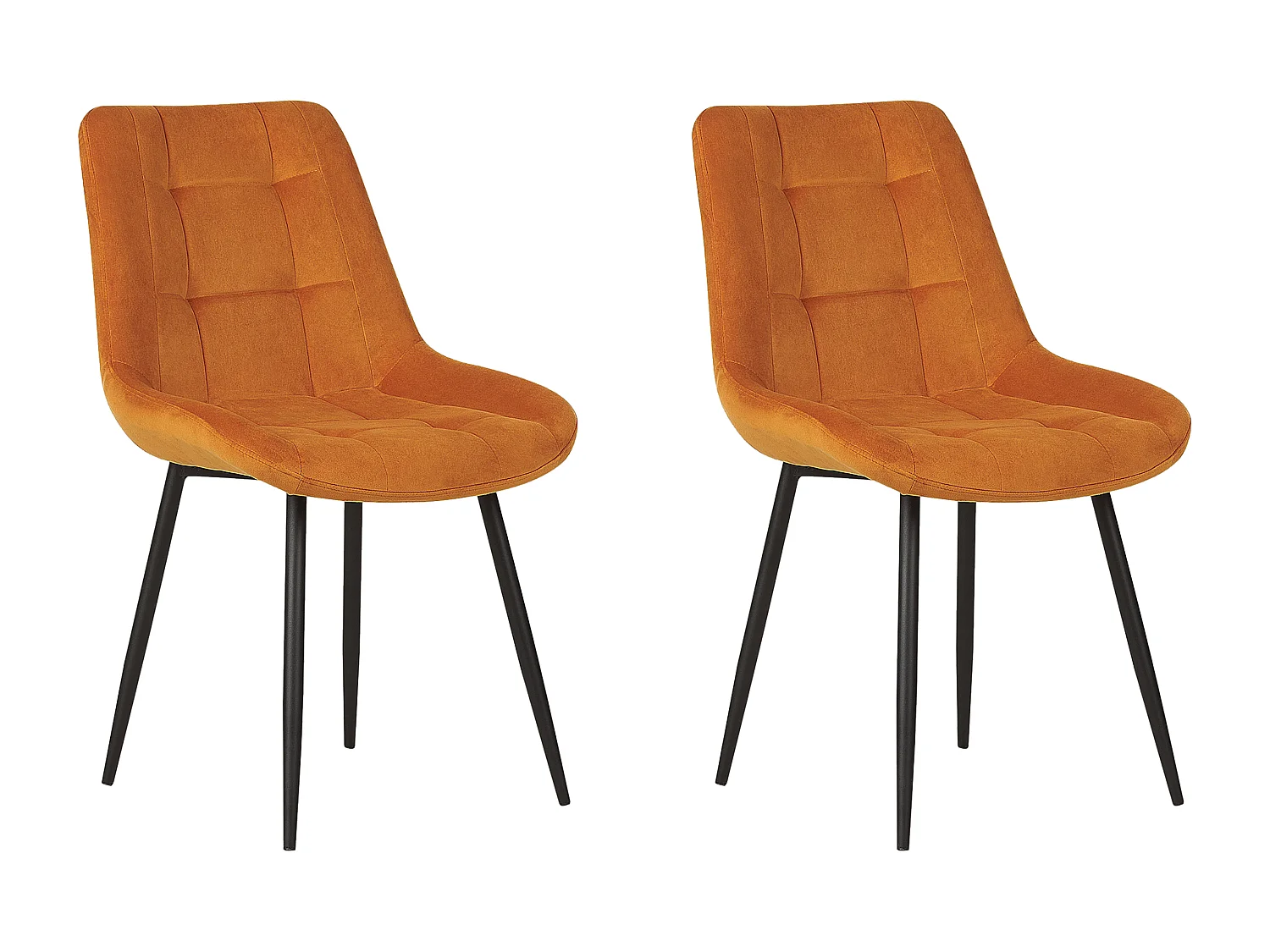 Conjunto de 2 cadeiras de jantar MELROSE Veludo Laranja