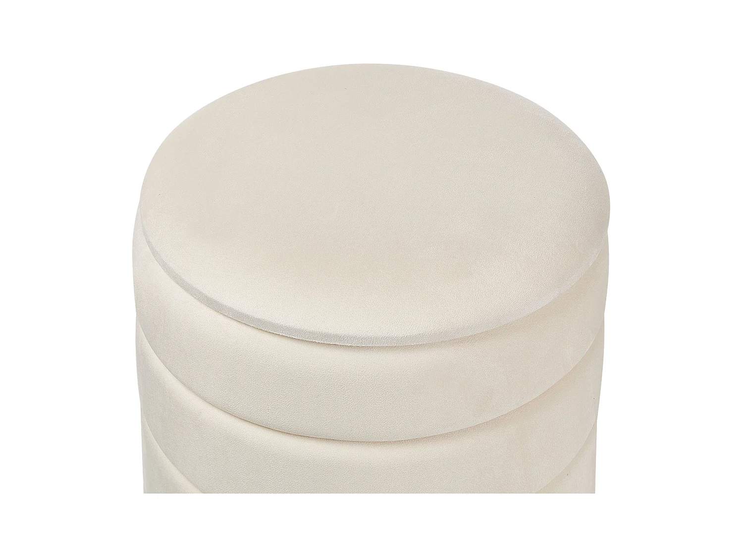 Set van 2 opbergpoefs GARLAND Fluweel Lichtbeige 40/33 cm 40/34 cm 44/38 cm