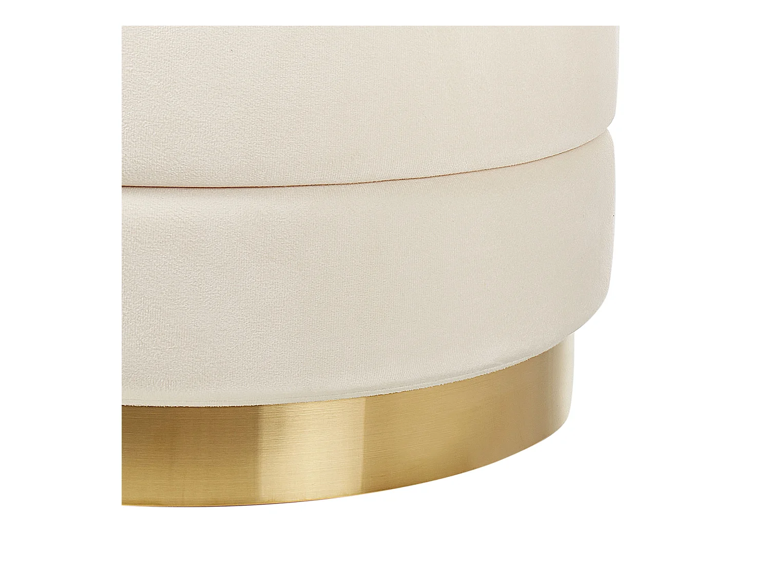 Set van 2 opbergpoefs GARLAND Fluweel Lichtbeige 40/33 cm 40/34 cm 44/38 cm