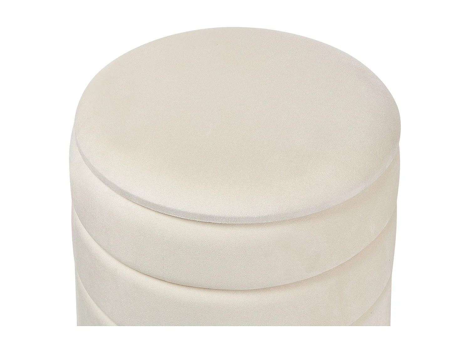 Set van 2 opbergpoefs GARLAND Fluweel Lichtbeige 40/33 cm 40/34 cm 44/38 cm