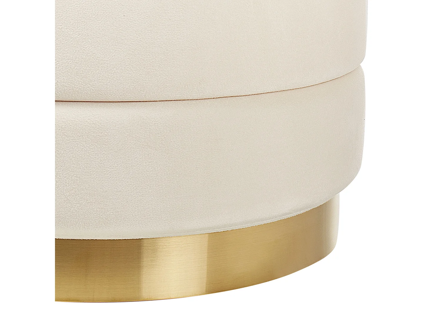 Pouf mit Stauraum 2er Set GARLAND Samtstoff Hellbeige 40/33 cm 40/34 cm 44/38 cm