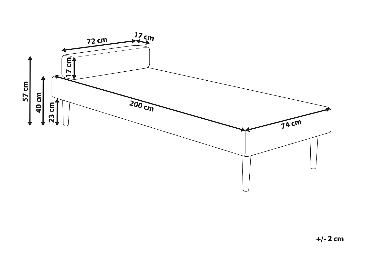 Chaise longue NIORT Tissu Blanc cassé