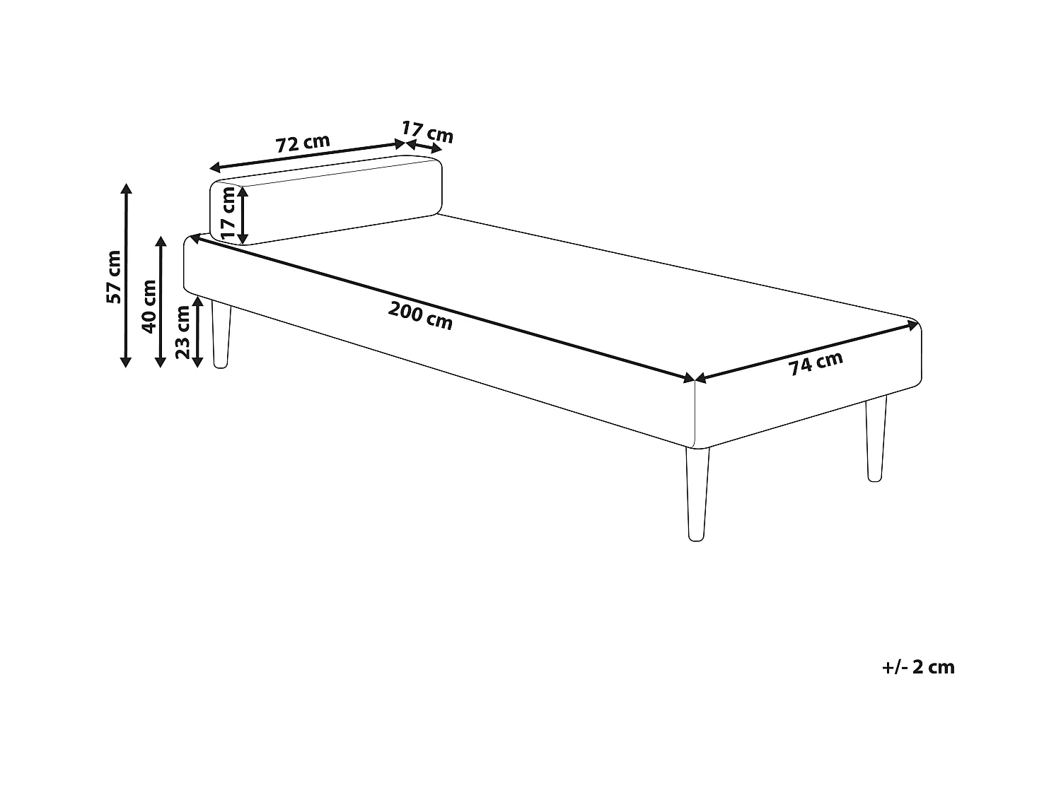Chaise longue NIORT Tissu Rose