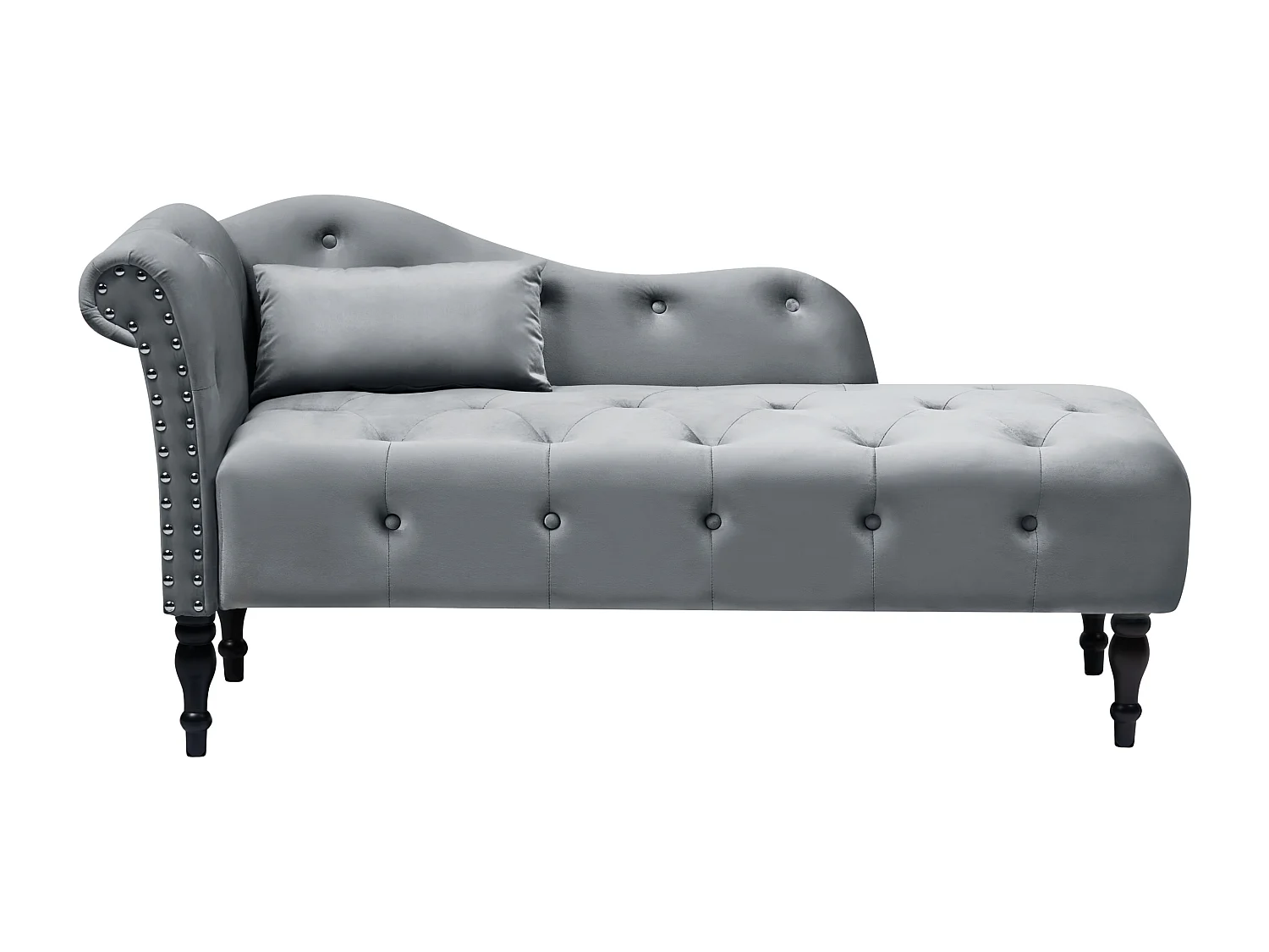 Chaise longue côté gauche IVRY Velours Gris