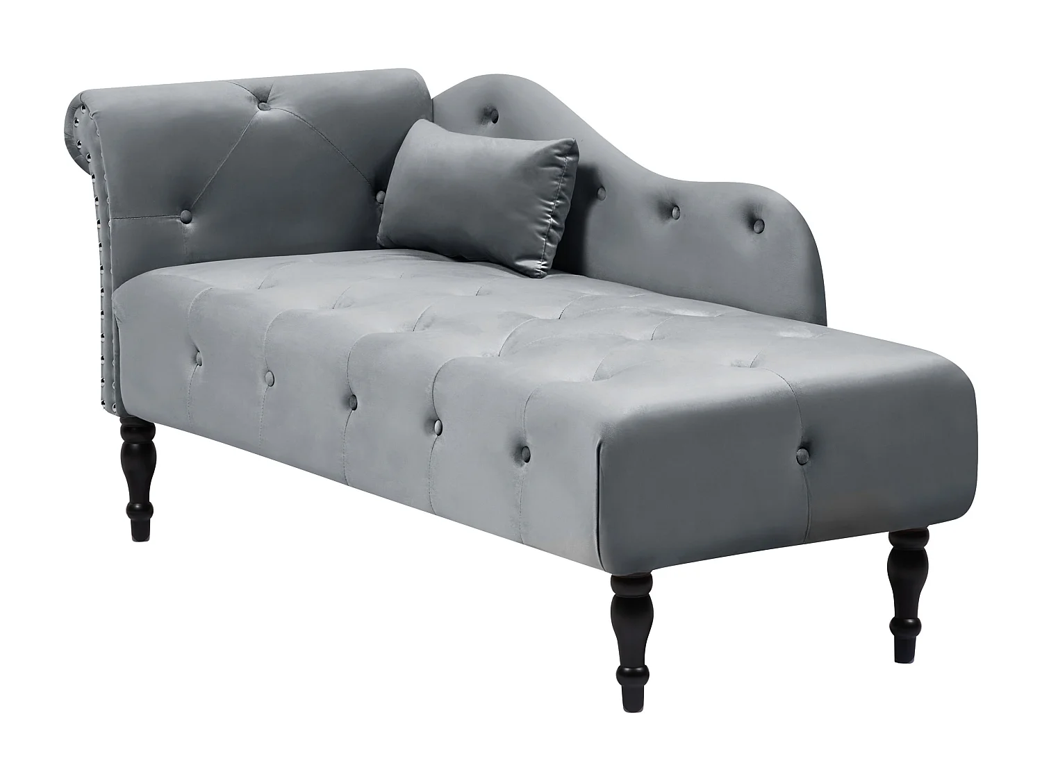 Chaise longue côté gauche IVRY Velours Gris