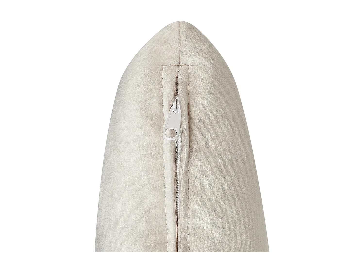 Chaiselongue Samtstoff beige links gesteppt mit Kissen hohe Lehne Retro Ivry