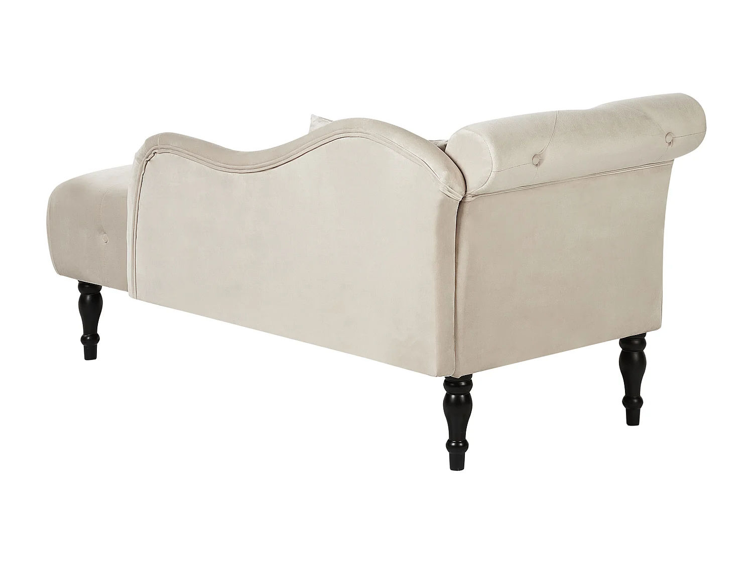 Chaise longue côté gauche IVRY Velours Beige clair
