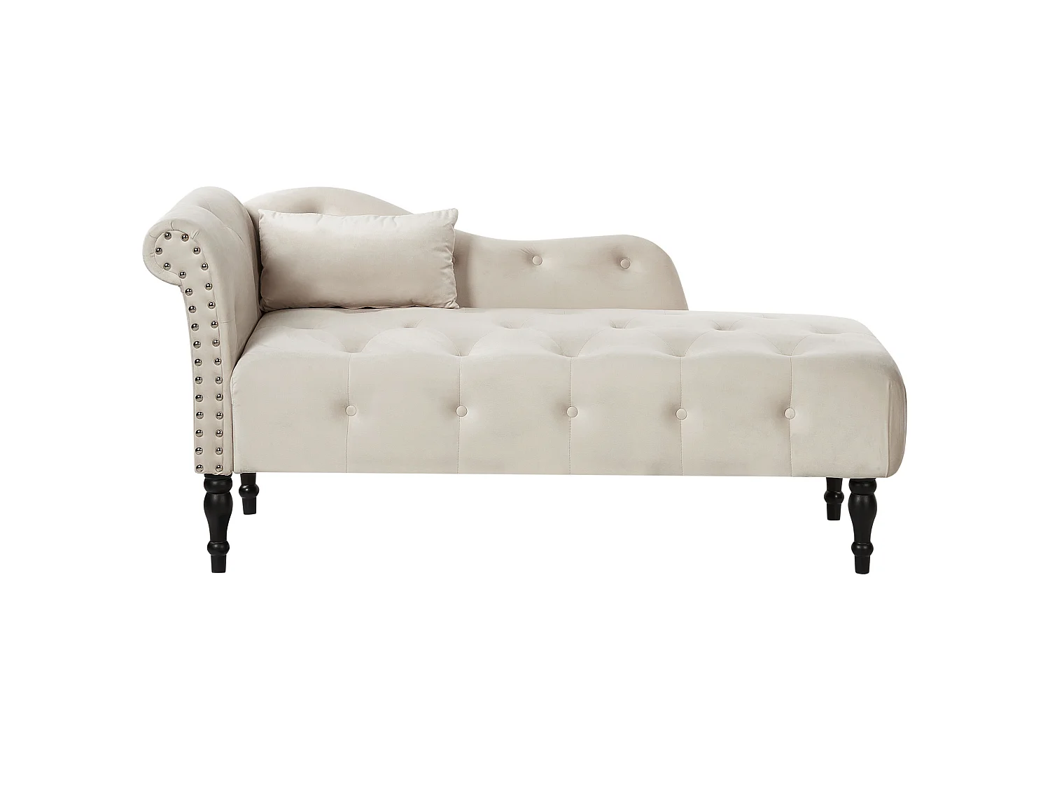 Linksseitige Chaiselounge IVRY Samtstoff Hellbeige