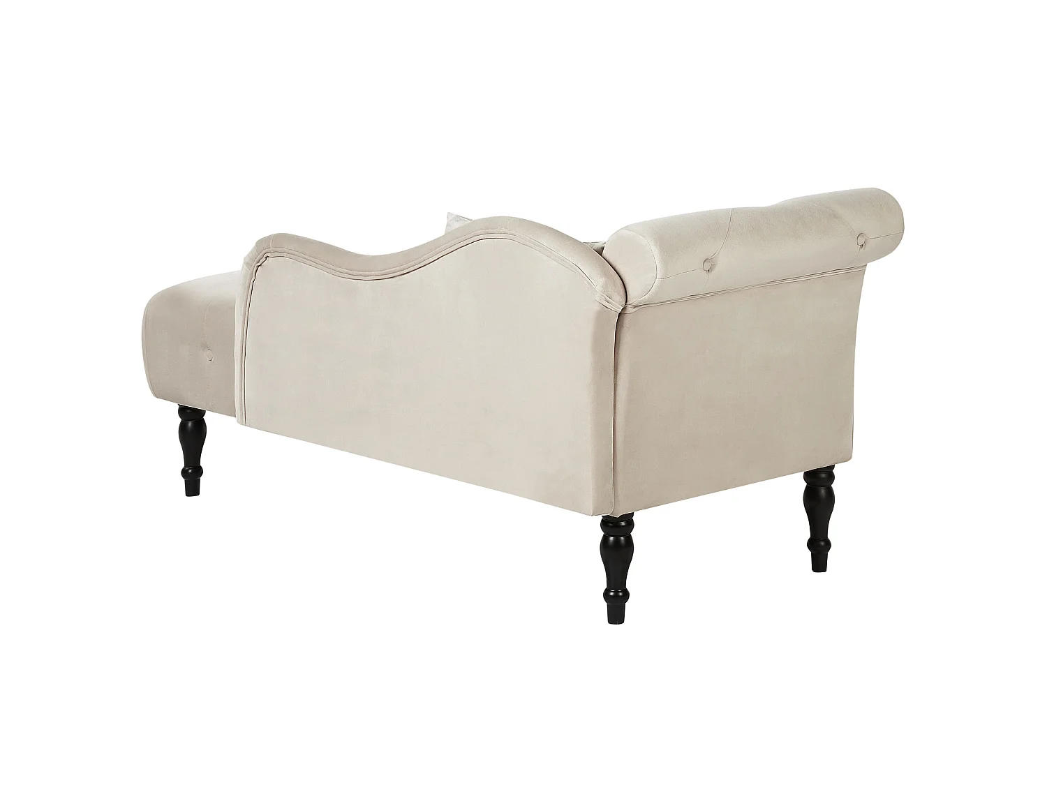 Linksseitige Chaiselounge IVRY Samtstoff Hellbeige
