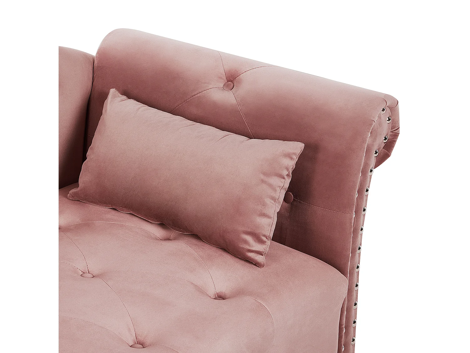 Chaise longue côté droite IVRY Velours Rose