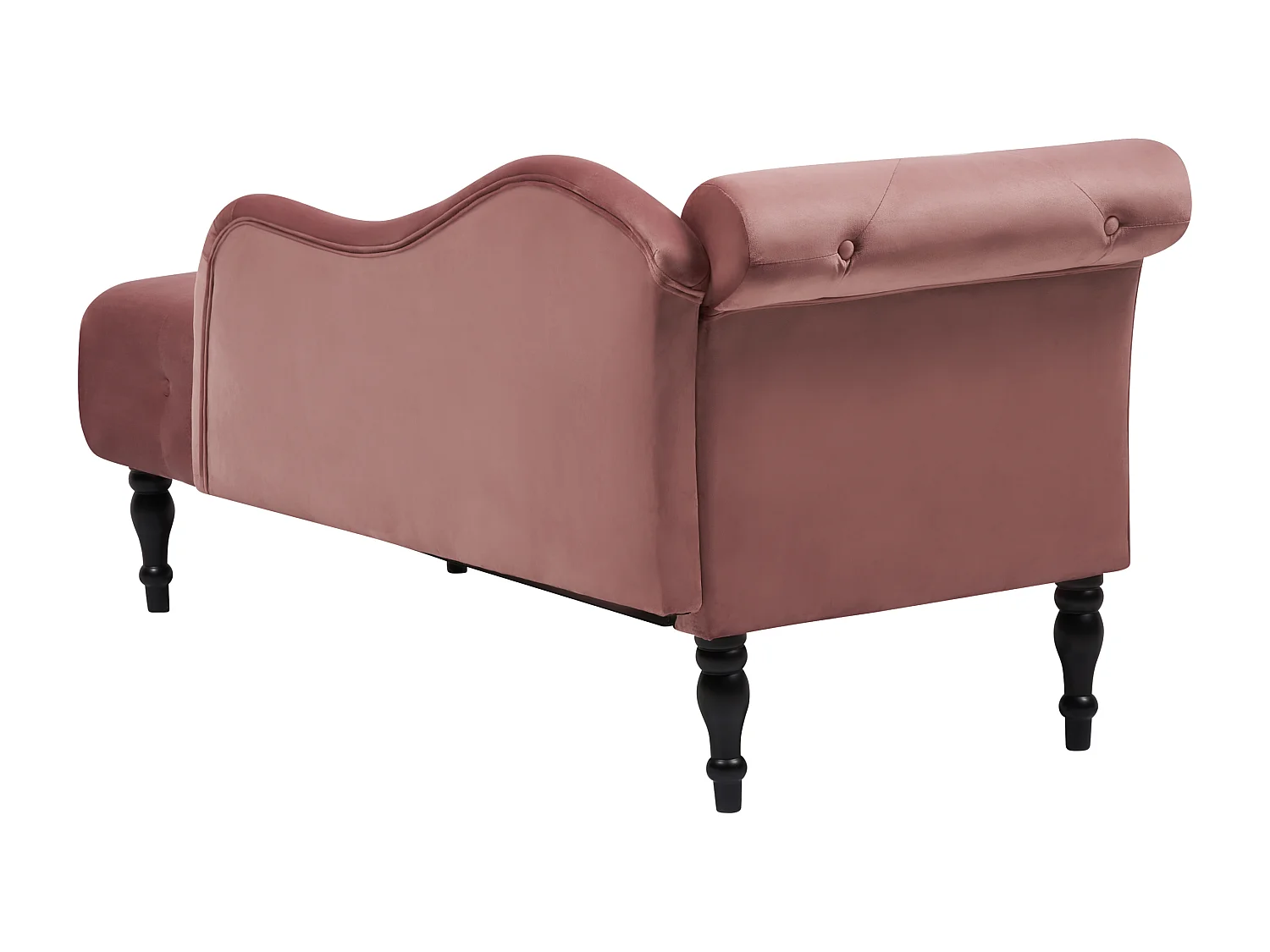 Linkszijdige chaise longue IVRY Fluweel Roze