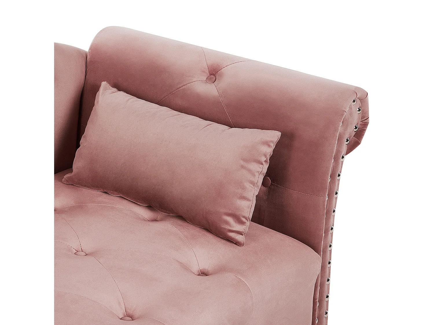 Chaise longue côté droite IVRY Velours Rose