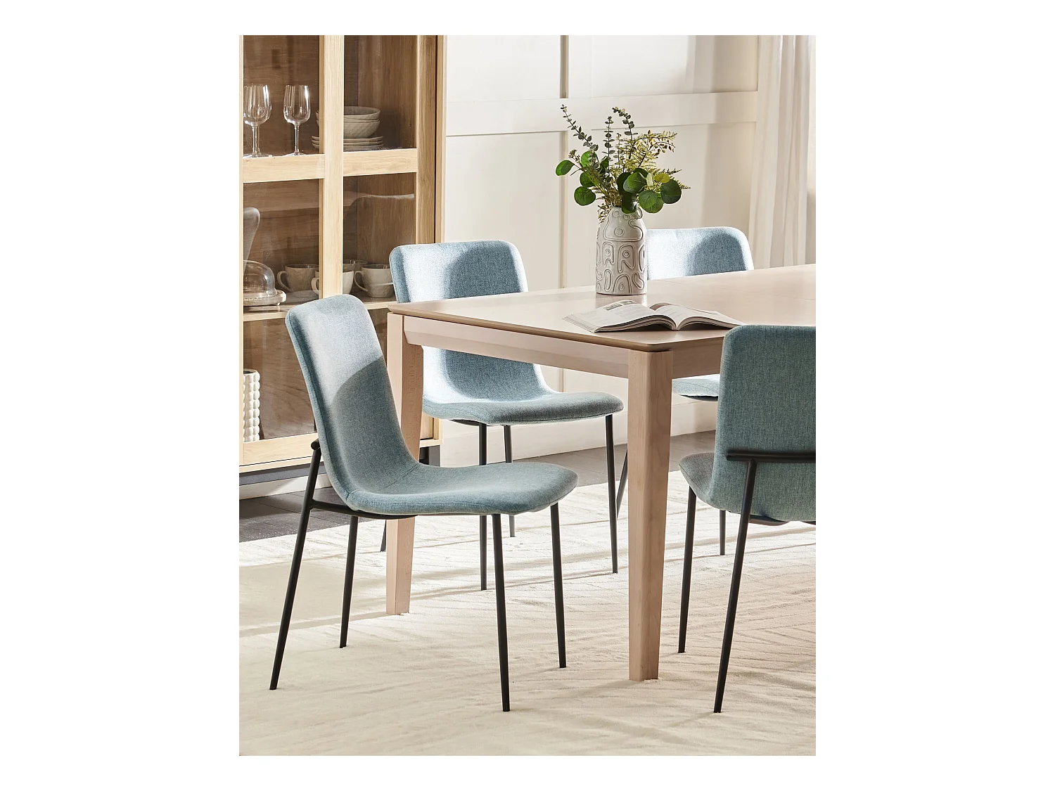 Lot de 4 chaises de salle à manger GLENDIVE Bleu clair