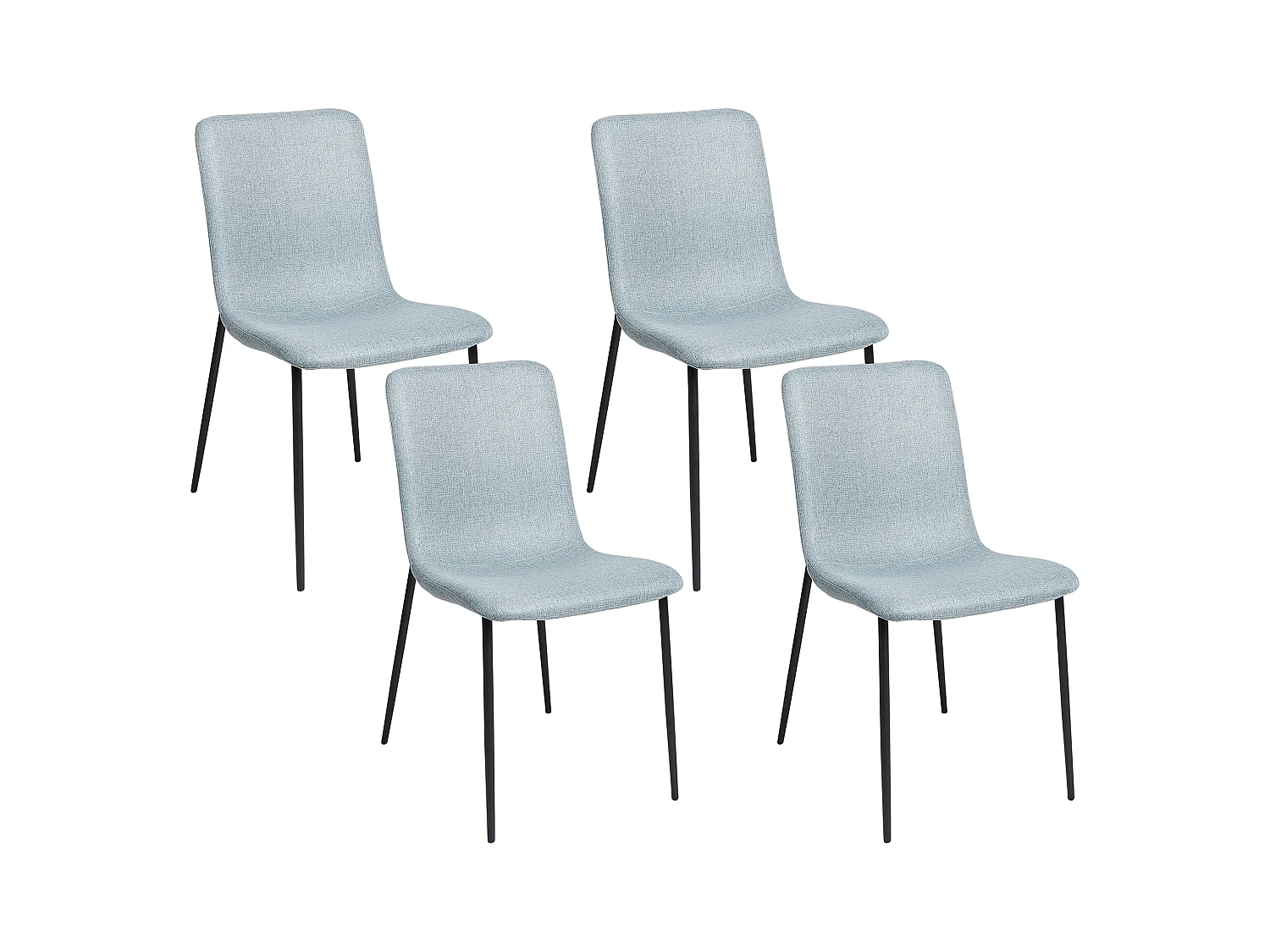 Lot de 4 chaises de salle à manger GLENDIVE Bleu clair