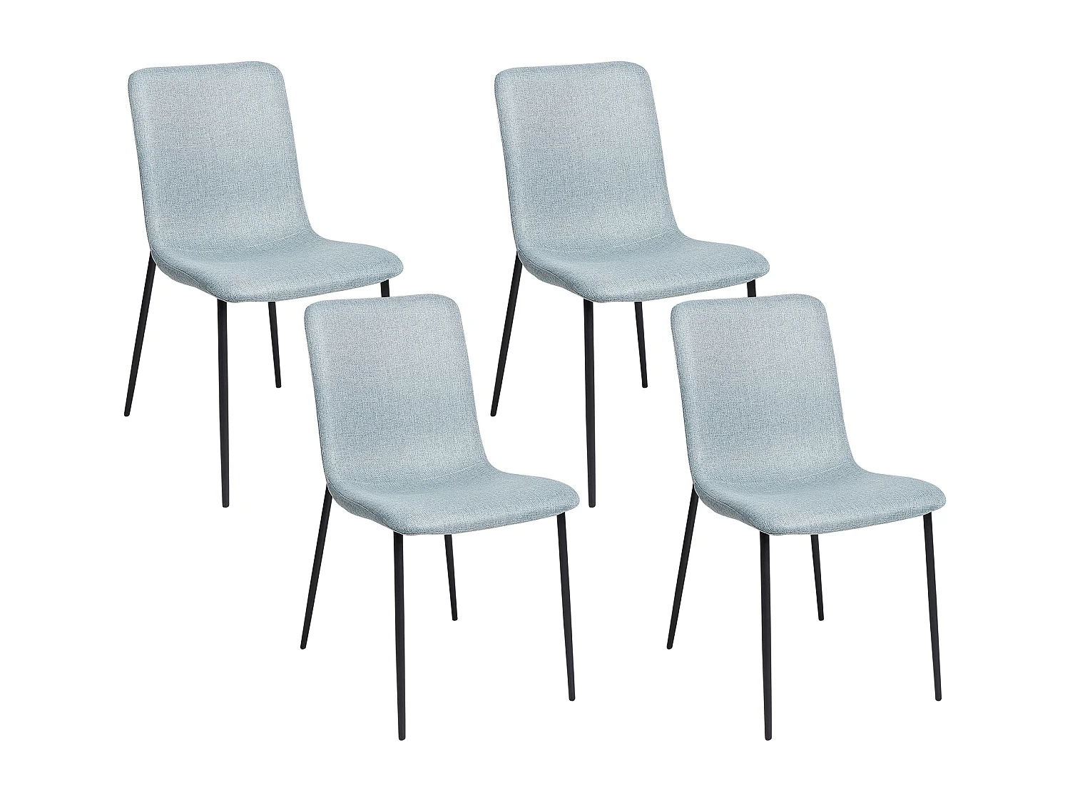 Set van 4 eetkamerstoelen GLENDIVE Lichtblauw