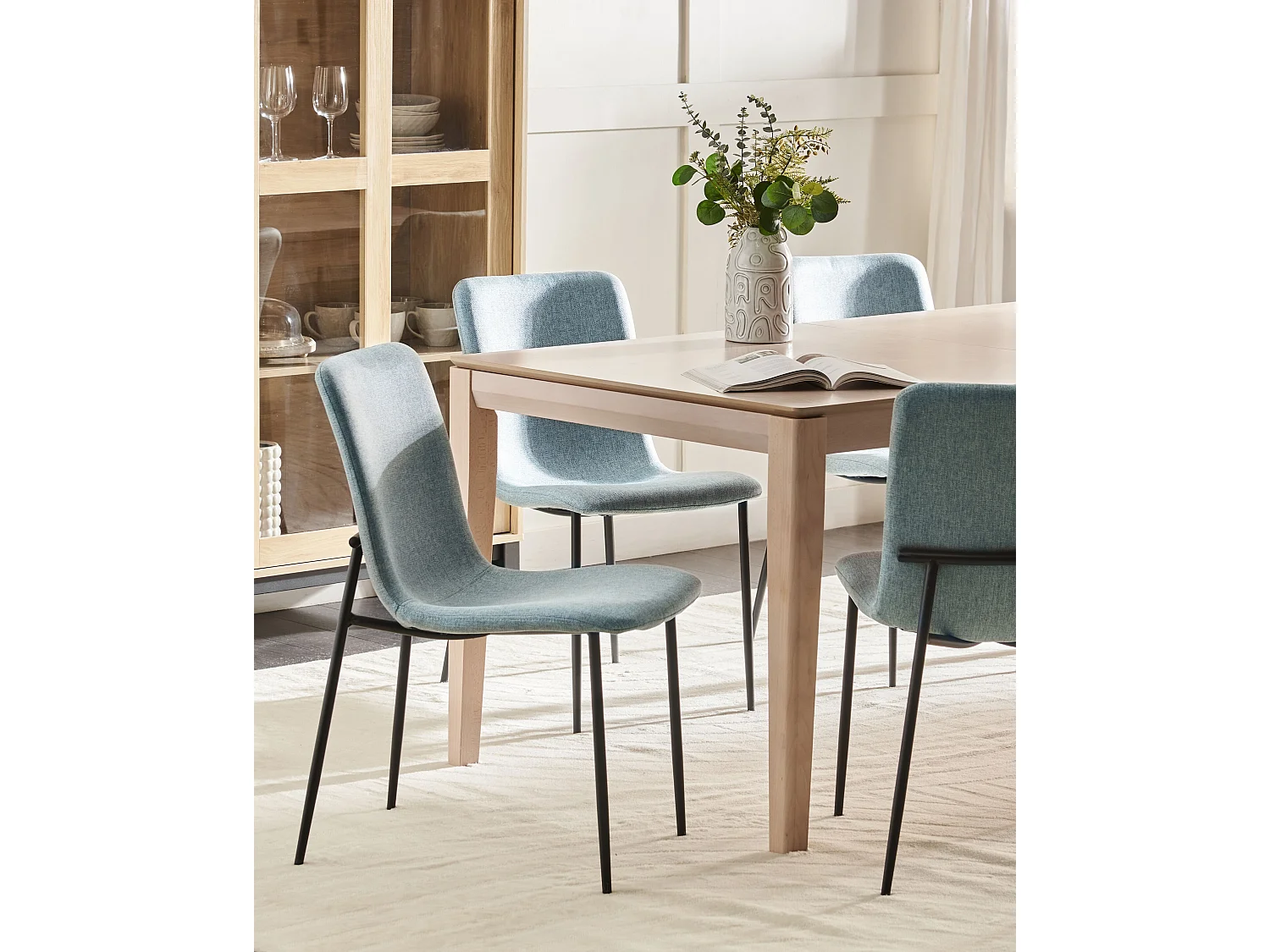 Lot de 4 chaises de salle à manger GLENDIVE Bleu clair