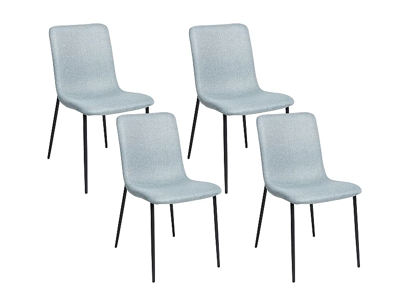 Zestaw 4 krzeseł do jadalni GLENDIVE Błękitny