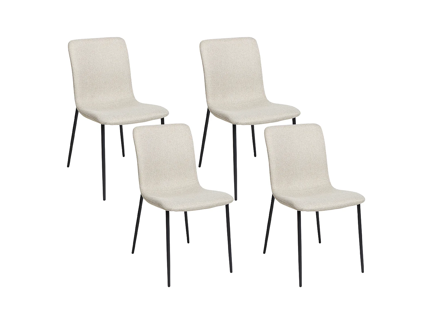 Lot de 4 chaises de salle à manger GLENDIVE Beige clair