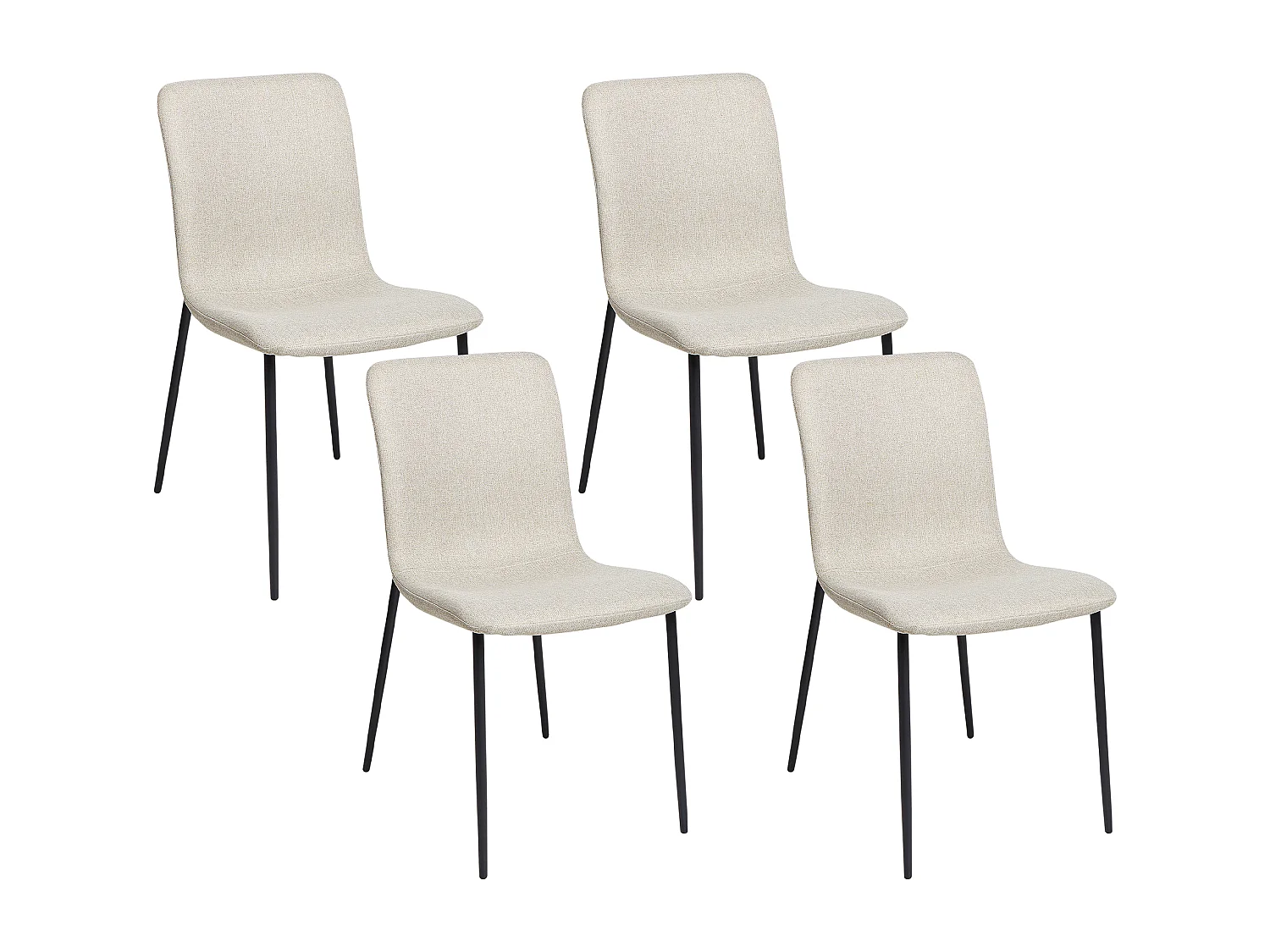 Set van 4 eetkamerstoelen GLENDIVE Lichtbeige